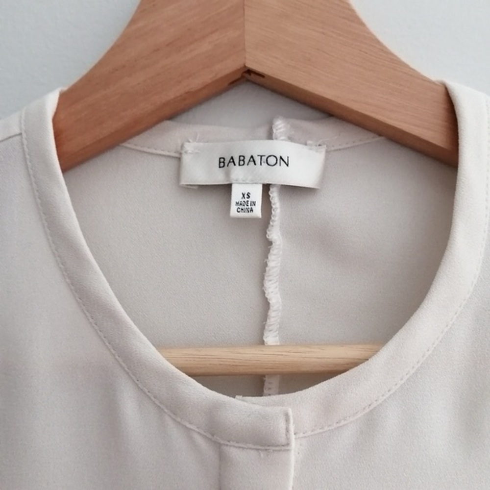 Aritzia Babaton Howard Tunic Short Sleeve Crepe Fabric Button Up Oversized XS - Picture 10 of 14